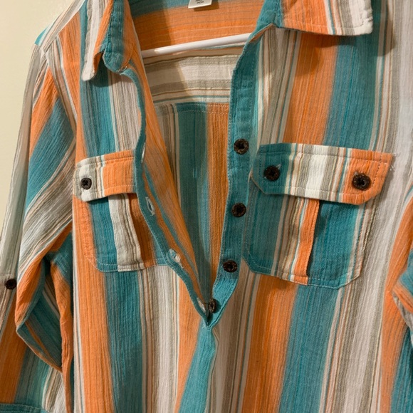 Christopher & Banks Stripped Adjustable Sleeves Top size Medium - Picture 9 of 16